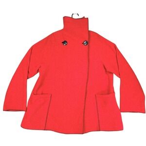 Maralyce Ferree Fleece Jacket XS‎ Women Poncho Coat Buttons Pockets USA 80s Vtg